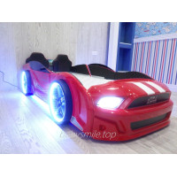 Ліжко гоночна машина Мустанг червона